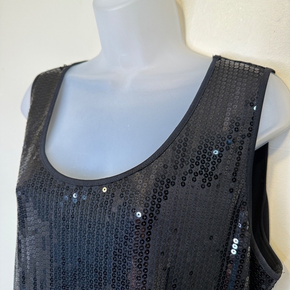 Notations | Sequin Black Jewel Tone Plus Size Dressy Glam Tank Top - Picture 2 of 2